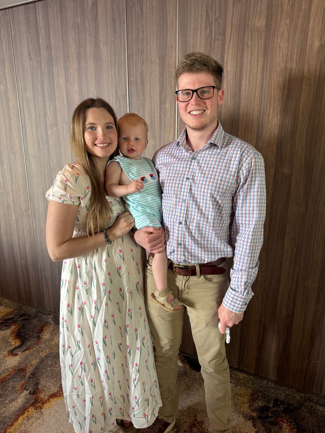 Zack with his wife and son
